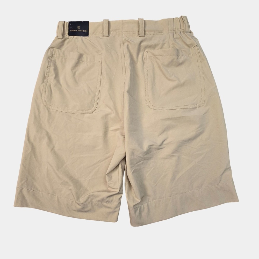 Brooks Brothers Men's Solid Flat Front Golf Shorts Beige Wheat Size W32 NWT - Picture 2 of 9